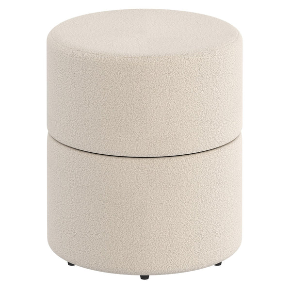 !nspire Novar 402-670CM Round Ottoman - Cream Boucle IMAGE 1