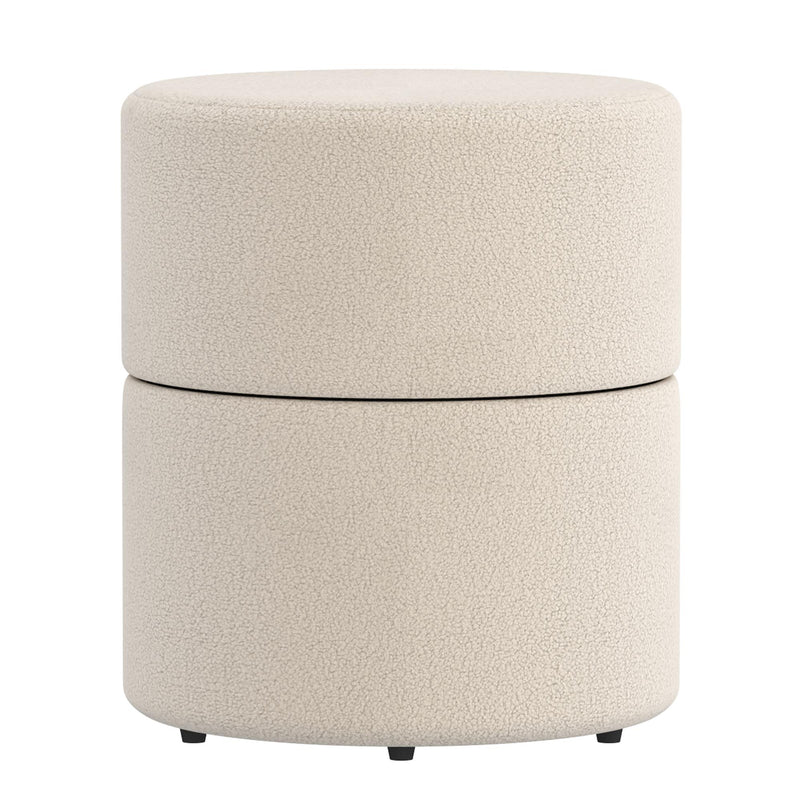 !nspire Novar 402-670CM Round Ottoman - Cream Boucle IMAGE 3