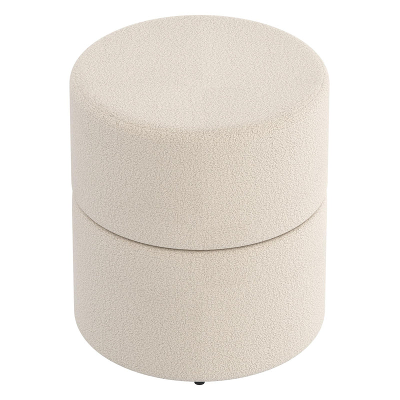 !nspire Novar 402-670CM Round Ottoman - Cream Boucle IMAGE 4