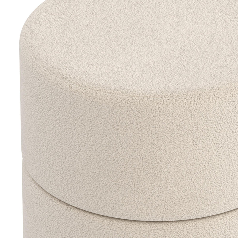 !nspire Novar 402-670CM Round Ottoman - Cream Boucle IMAGE 5