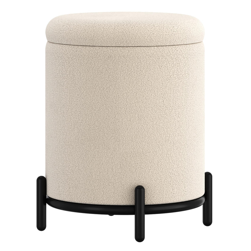 !nspire Castor 402-883CM Storage Ottoman - Cream Boucle IMAGE 1