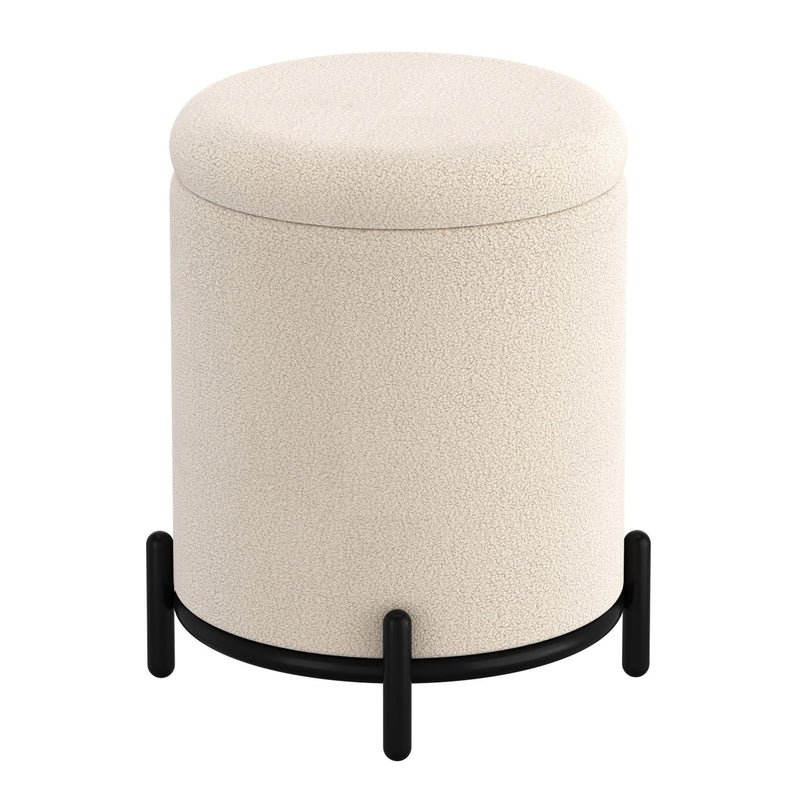 !nspire Castor 402-883CM Storage Ottoman - Cream Boucle IMAGE 4