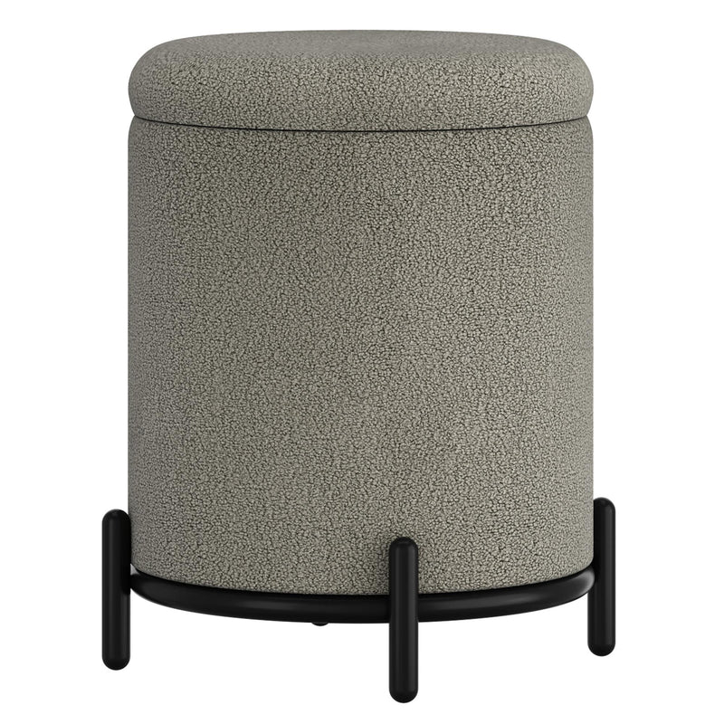 !nspire Castor 402-883WGY Storage Ottoman - Warm Grey Boucle IMAGE 1