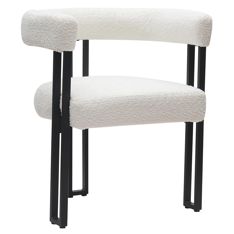 !nspire Scarlet 202-108IV Dining Chair - Ivory Boucle and Black IMAGE 1