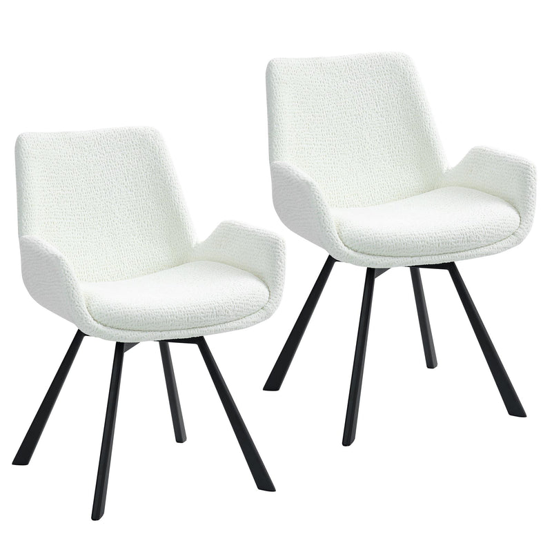 !nspire Signy 202-144IV Swivel Dining Chair - Ivory and Black IMAGE 7