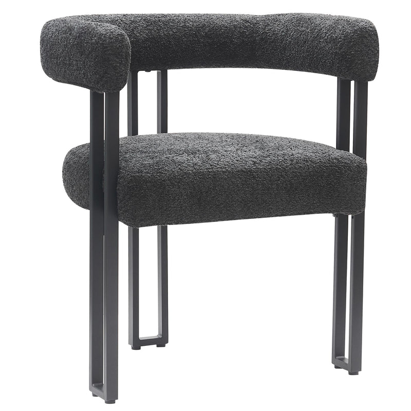 !nspire Scarlet 202-108CH Dining Chair - Charcoal Boucle and Black IMAGE 1