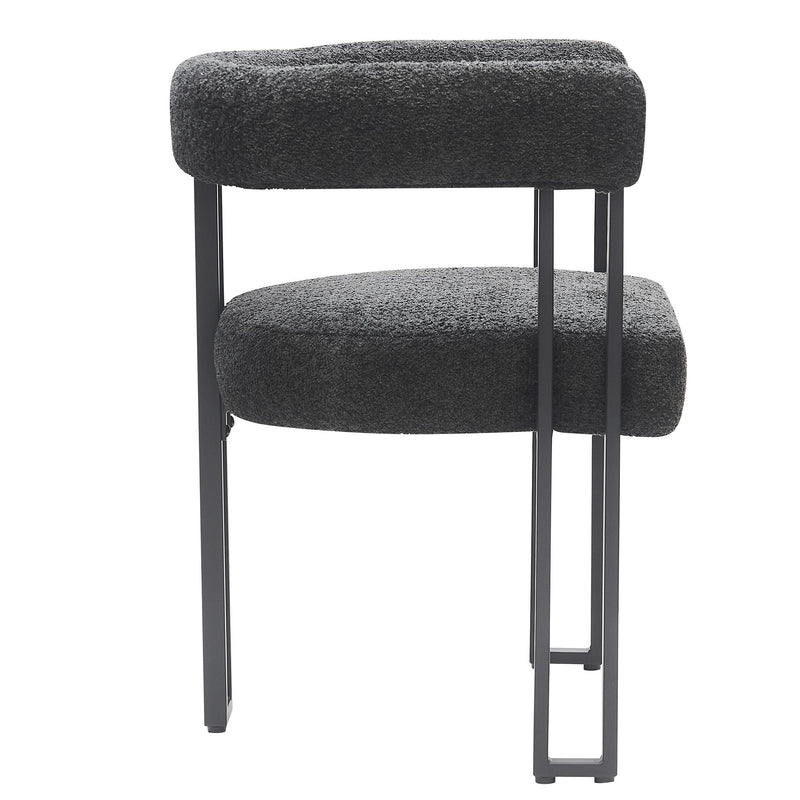 !nspire Scarlet 202-108CH Dining Chair - Charcoal Boucle and Black IMAGE 4