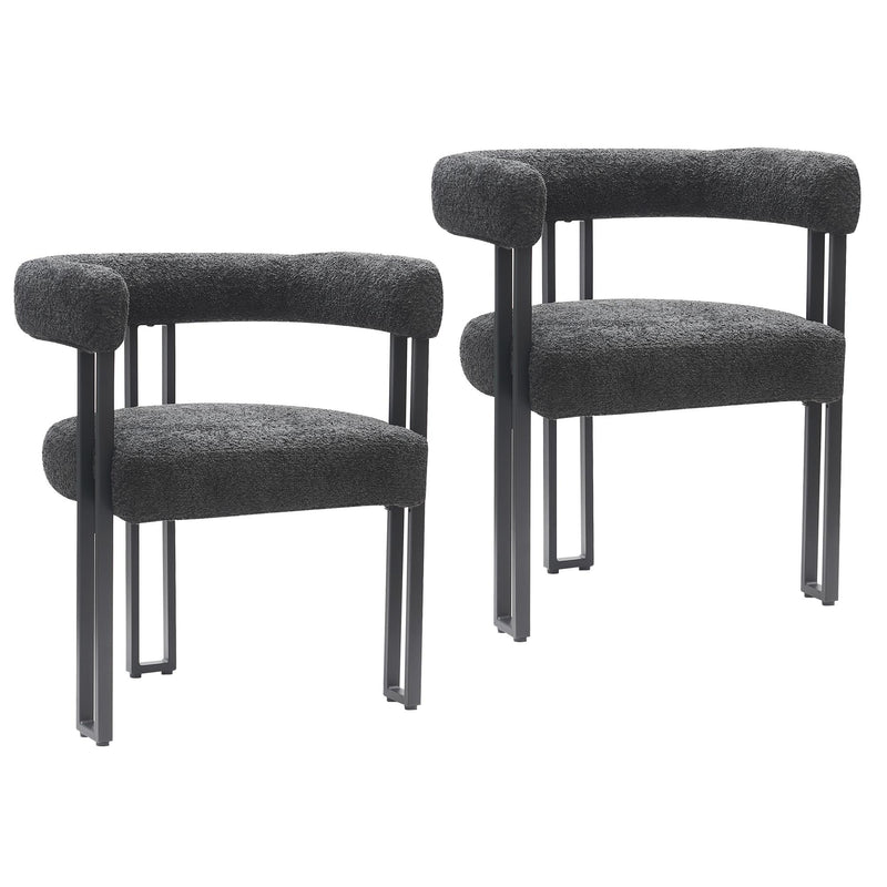 !nspire Scarlet 202-108CH Dining Chair - Charcoal Boucle and Black IMAGE 7