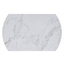 !nspire Calisto 201-110WT Round Pedestal Dining Table w/Extension - White and Black IMAGE 7