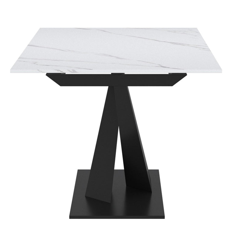 !nspire Julius 201-111WT Dining Table w/Extension - White and Black IMAGE 4