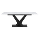 !nspire Julius 201-111WT Dining Table w/Extension - White and Black IMAGE 5