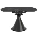 !nspire Calisto 201-110BK Round Pedestal Dining Table w/Extension - Black IMAGE 5