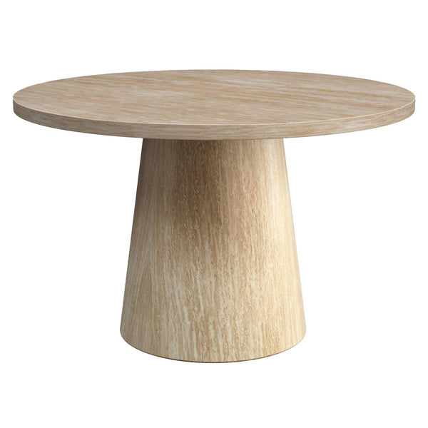 Worldwide Home Furnishings Godiva 201-142IV Round Pedestal Table - Ivory Stone IMAGE 1