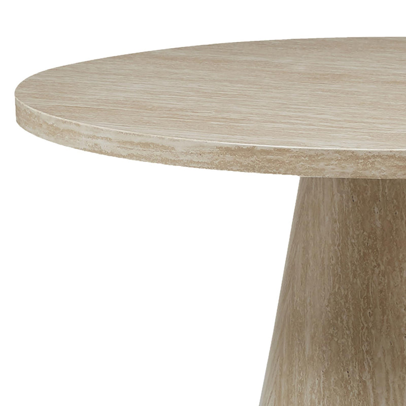 Worldwide Home Furnishings Godiva 201-142IV Round Pedestal Table - Ivory Stone IMAGE 6