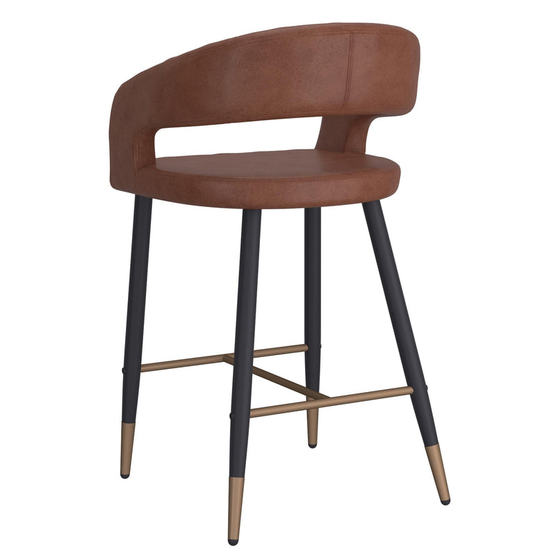 !nspire Crimson 203-096SD 26" Counter Stool - Saddle and Black IMAGE 3