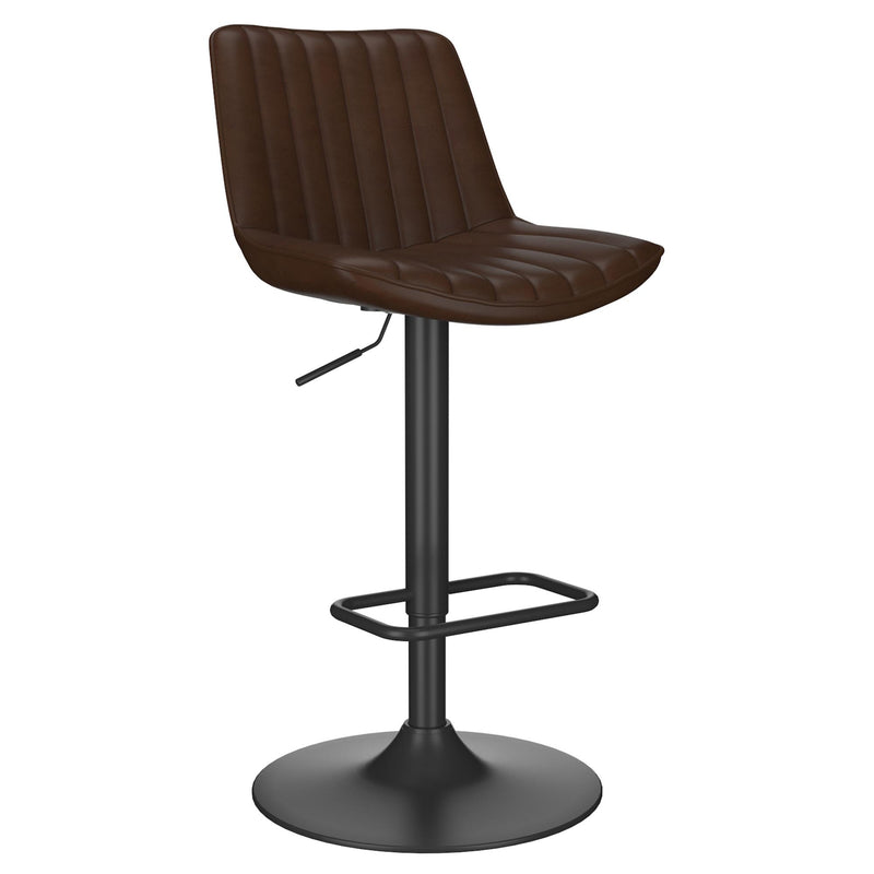 !nspire Kosi 203-190BN Adjustable Air-Lift Stool - Brown and Black IMAGE 1