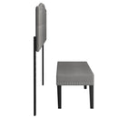 Worldwide Home Furnishings Aurora 151-585D_Q-GY 54"/60" Adj. Headboard with Bench - Grey and Black IMAGE 3