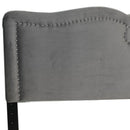 Worldwide Home Furnishings Aurora 151-585D_Q-GY 54"/60" Adj. Headboard with Bench - Grey and Black IMAGE 7