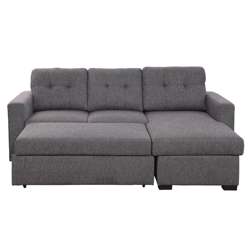 Worldwide Home Furnishings Tyson 700-519CH 93.25" Sectional Sofa w/Bed & Storage - Charcoal IMAGE 3