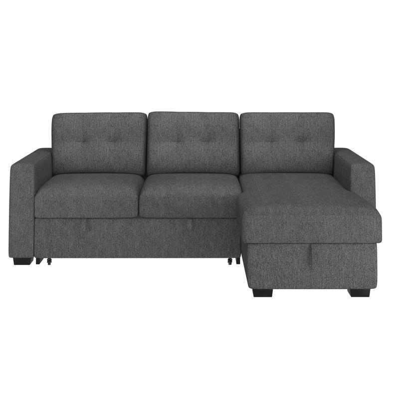 Worldwide Home Furnishings Tyson 700-519CH 93.25" Sectional Sofa w/Bed & Storage - Charcoal IMAGE 5