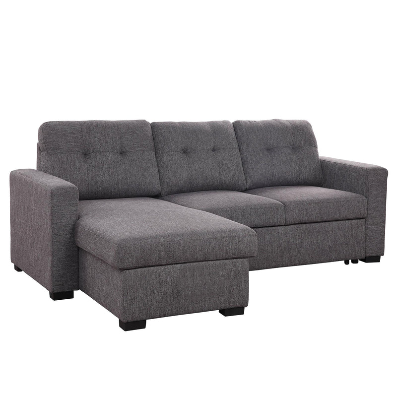 Worldwide Home Furnishings Tyson 700-519CH 93.25" Sectional Sofa w/Bed & Storage - Charcoal IMAGE 7