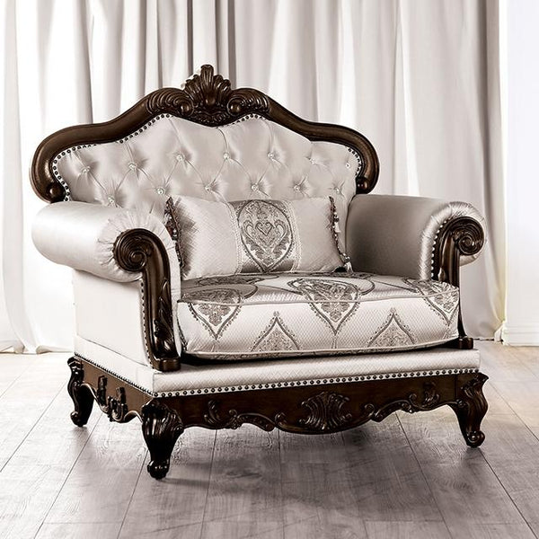 Furniture of America Veracruz Stationary Fabric Chair FM65002BG-CH IMAGE 1