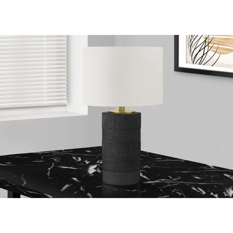  Monarch I 9619 Table Lamp - Black Resin / Ivory Shade IMAGE 2