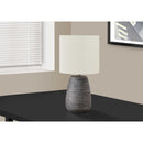  Monarch I 9633 Table Lamp - Grey Ceramic / Ivory Shade IMAGE 2