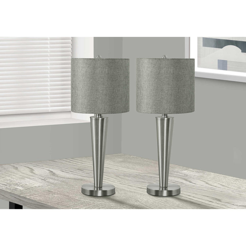  Monarch I 9642 Table Lamp - Nickel Metal / Grey USB IMAGE 2