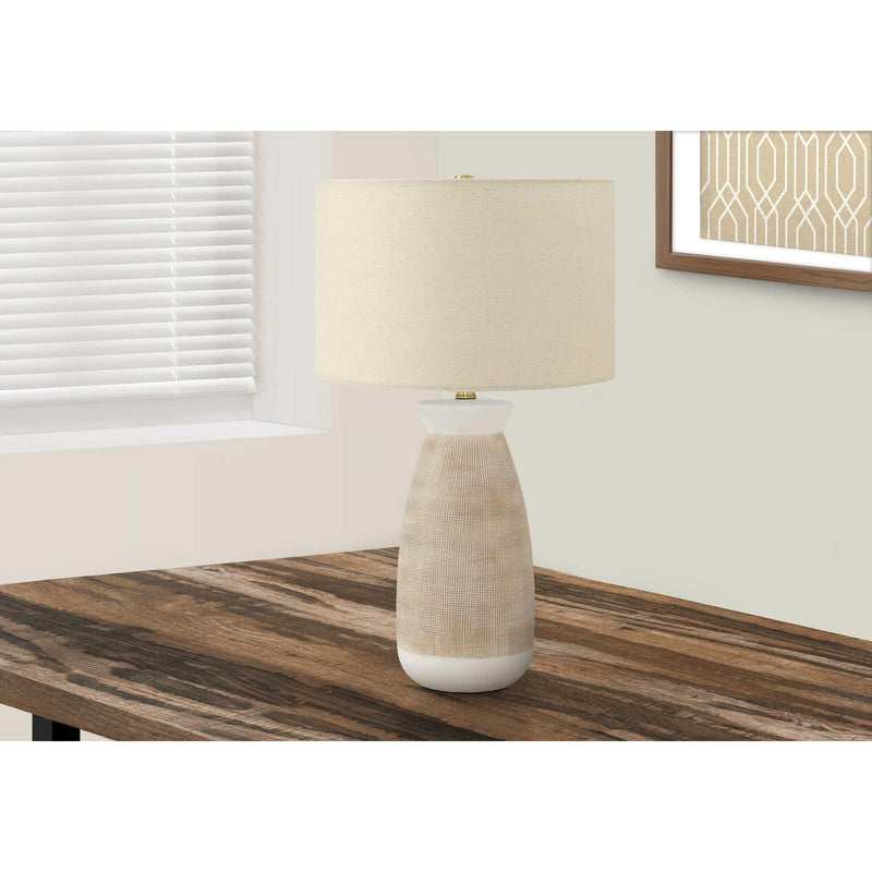  Monarch I 9724 Table Lamp - Cream Cermic / Beige Shade IMAGE 2