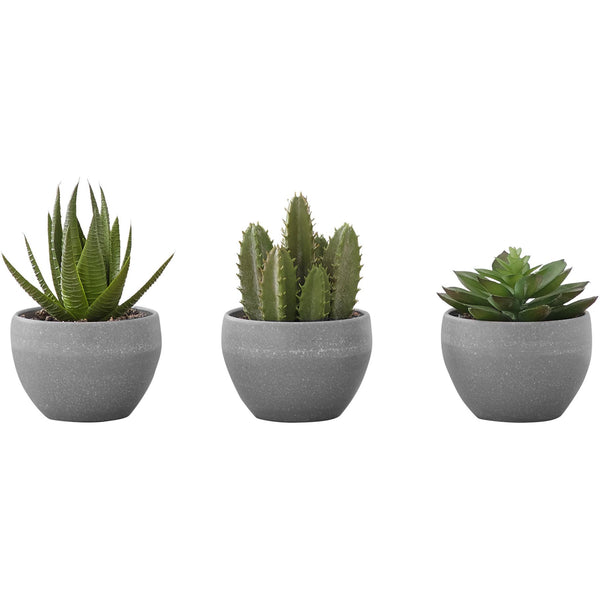  Monarch I 9587 Artificial Plants Indoor 3pcs Succulent IMAGE 1