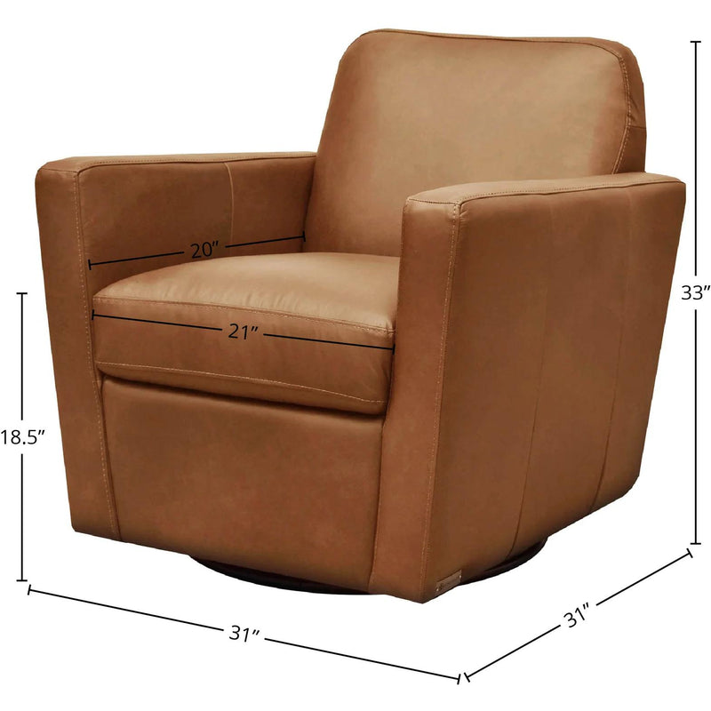 LH Imports Cooper Swivel Leather Chair DAV011-COG IMAGE 4