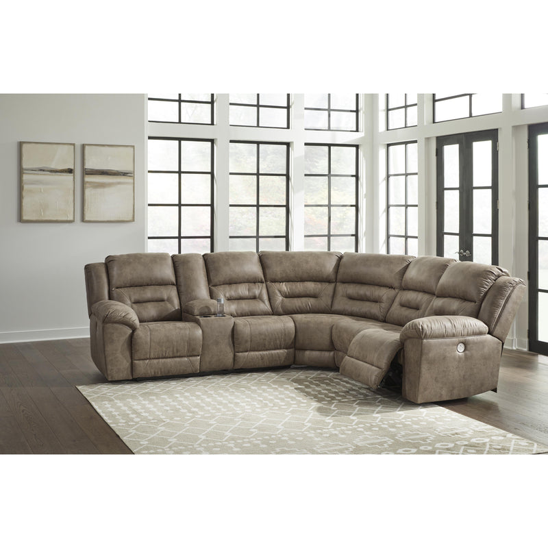 Signature Design by Ashley Ravenel Power Reclining Leather Look 3 pc Sectional 8310601C/8310677C/8310675C IMAGE 3