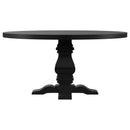 Coaster Furniture Florence 115530 Round 60-inch Pedestal Base Dining Table - Black IMAGE 2