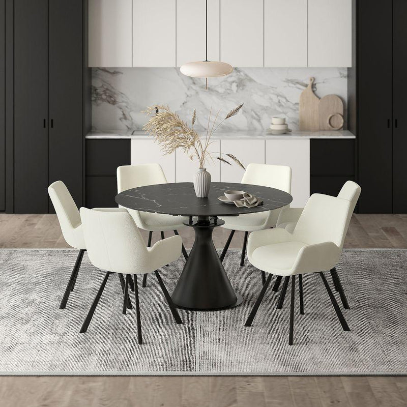 Worldwide Home Furnishings Calisto/Signy 7 pc Dinette 207-110BK_144IV IMAGE 1