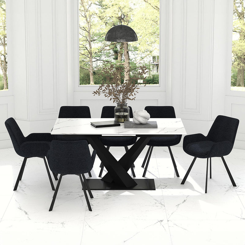 Worldwide Home Furnishings Julius/Signy 7 pc Dinette 207-111WT_144BK IMAGE 1