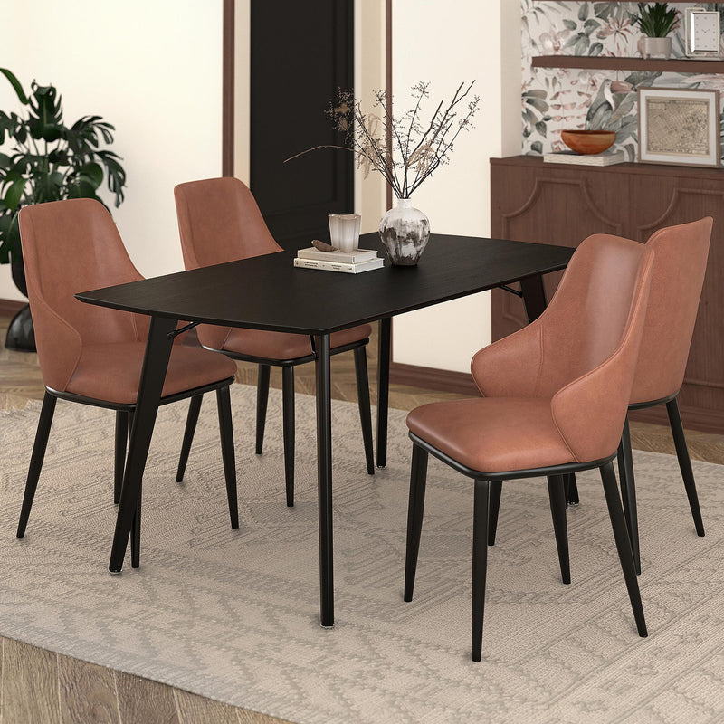 Worldwide Home Furnishings Leon/Kash 5 pc Dinette 207-893BLK_084SD IMAGE 1