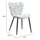  Zuo Prestige 110290 Dining Chair - White IMAGE 8