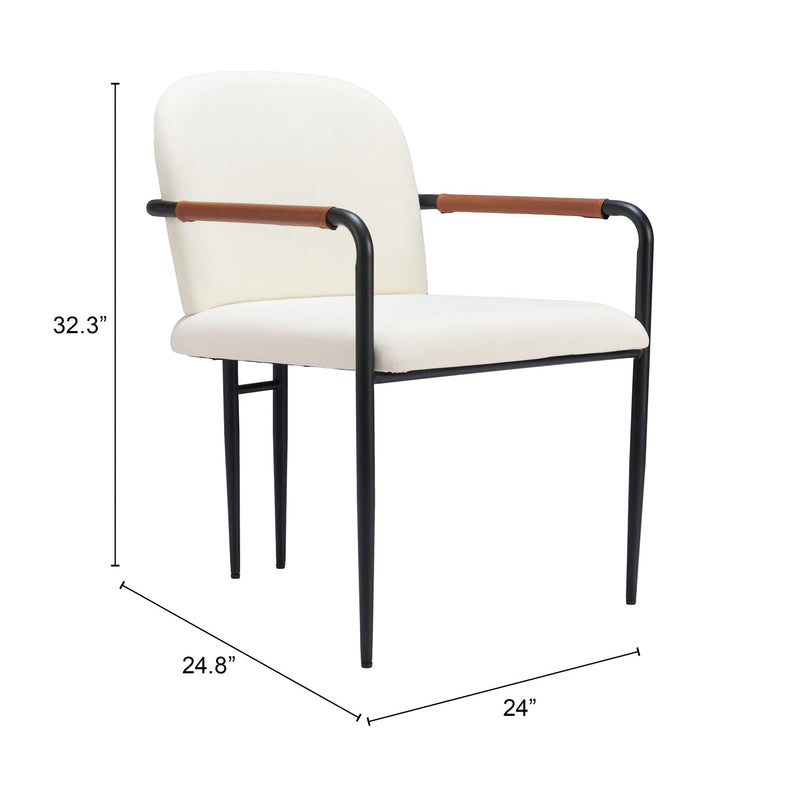  Zuo Sibu 109963 Dining Chair - Cream IMAGE 8
