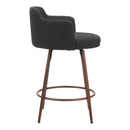  Zuo Kono 110375 Swivel Counter Stool - Black & Walnut IMAGE 2
