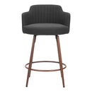  Zuo Kono 110375 Swivel Counter Stool - Black & Walnut IMAGE 3
