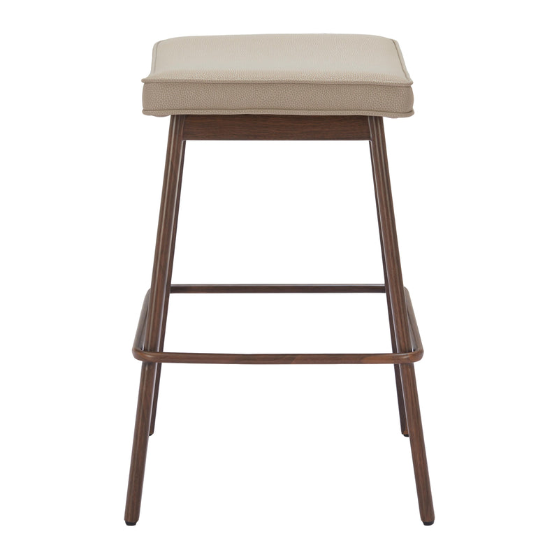  Zuo Divat 110331 Counter Stool - Beige & Walnut IMAGE 2