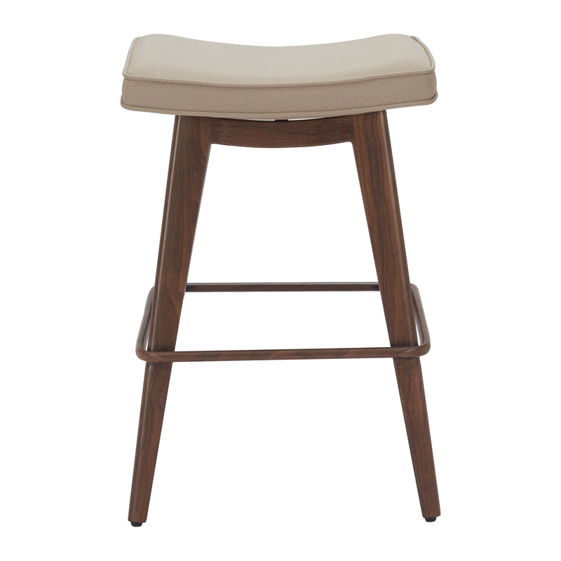  Zuo Divat 110331 Counter Stool - Beige & Walnut IMAGE 3