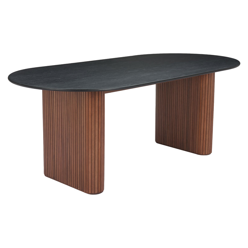  Zuo Lassig 110300 Dining Table - Black & Walnut IMAGE 4
