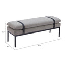  Zuo Padd 110354 Bench - Grey IMAGE 6