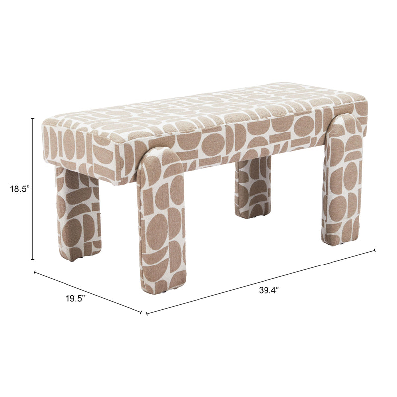  Zuo Blato 110186 Bench - Grey IMAGE 7