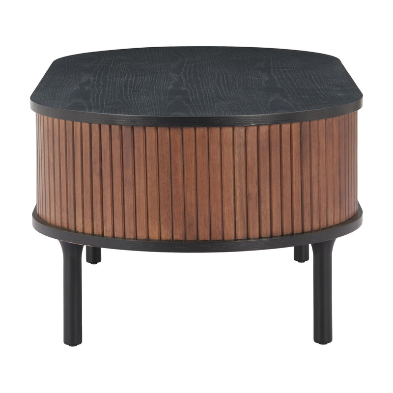  Zuo Koriana 110298 Coffee Table - Black & Walnut IMAGE 2