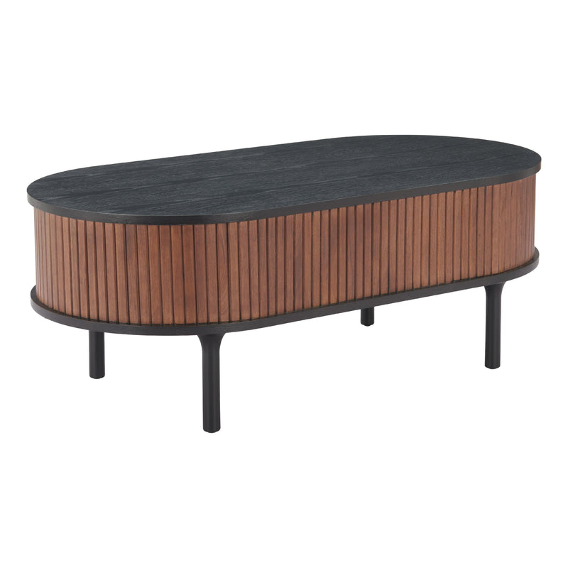  Zuo Koriana 110298 Coffee Table - Black & Walnut IMAGE 5