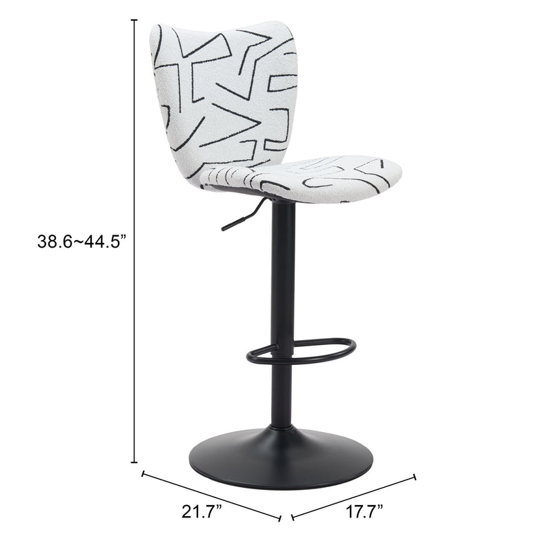  Zuo Elevate 110286 Barstool - White IMAGE 8