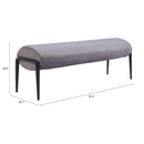  Zuo Glatt 110350 Bench - Grey IMAGE 6